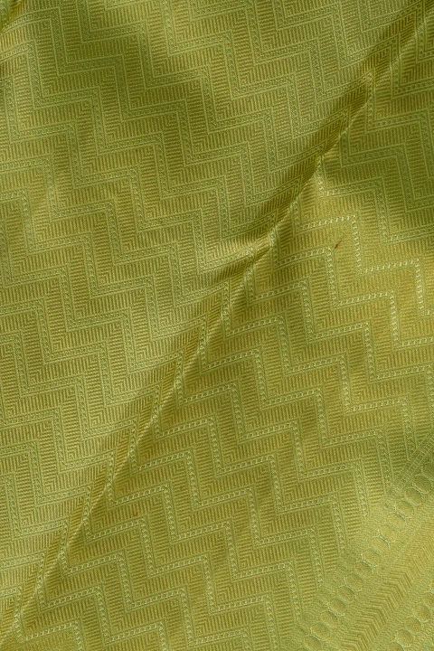 Green Pure Kanchivaram Silk Brocade Saree With Gold Zari