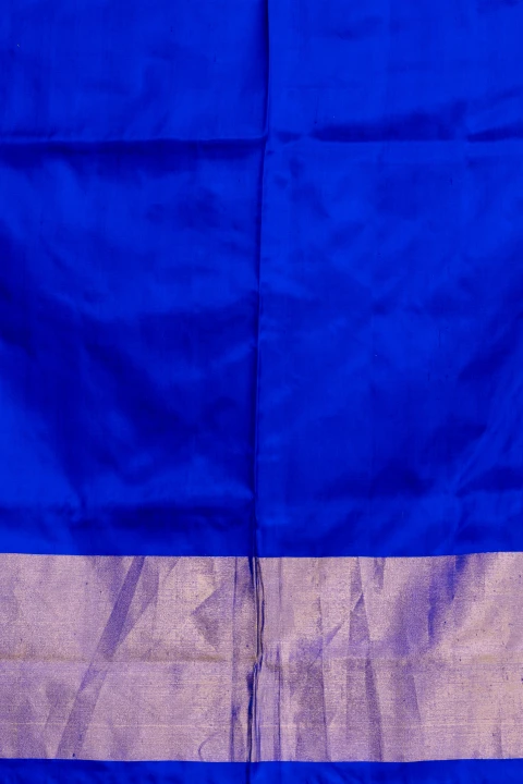 Grey Pure Soft Silk With Pochampally ikkat Print And Contrast Blouse