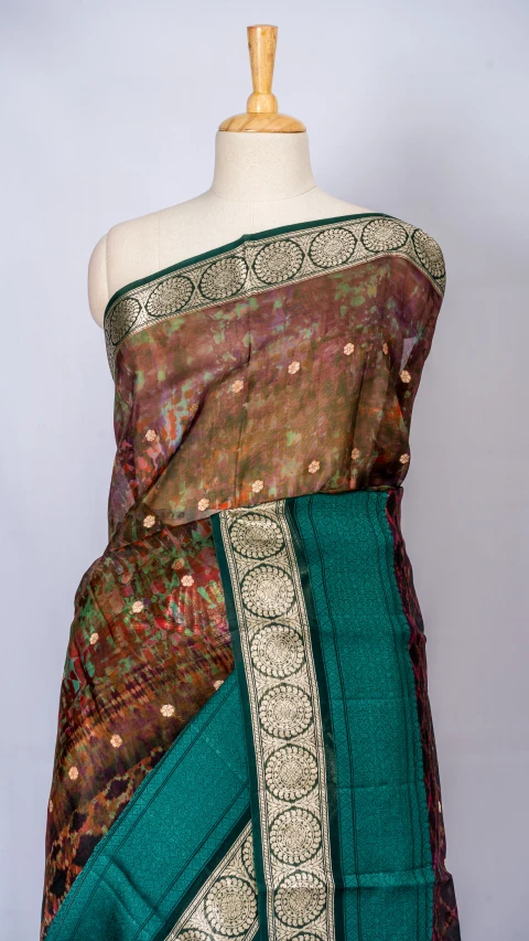 Multi Colour Organza Silk With Multi Colour Digital Print 