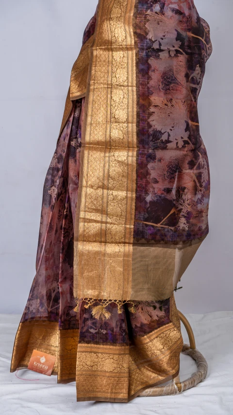 Multi Colour Pure Organza Silk With Multi Colour Digital Print 