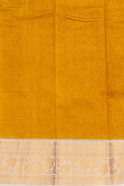 Mustard Yellow Chanderi With Floral Print
