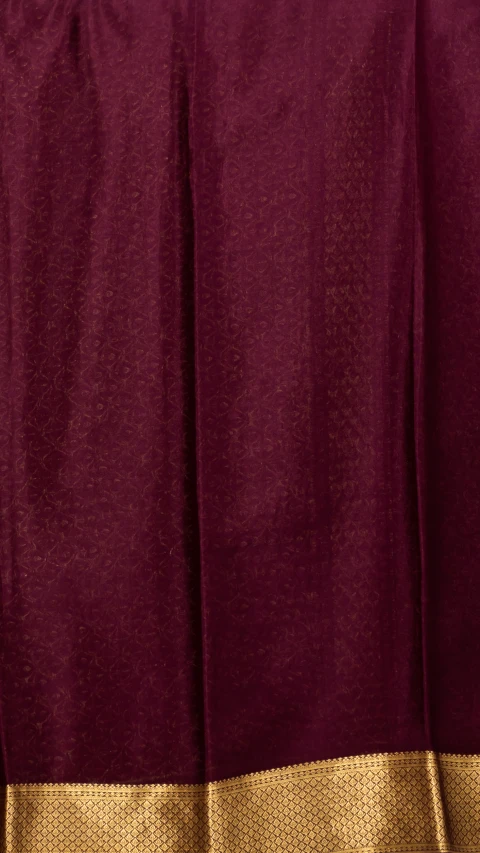 Mysore Crepe Silk Violet Brocade Gold Zari Saree