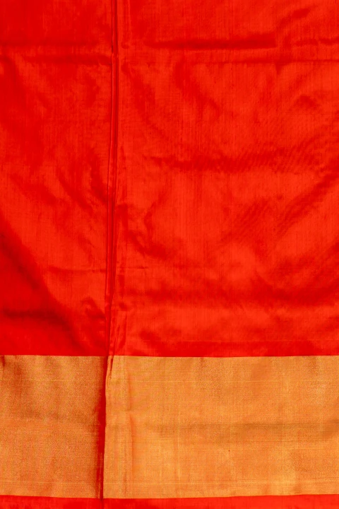 Parrot Green Pure Soft Silk With Pochampally Print And Contrast Blouse