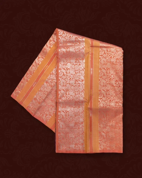 Pastel Orange Kanchivaram Silk Saree
