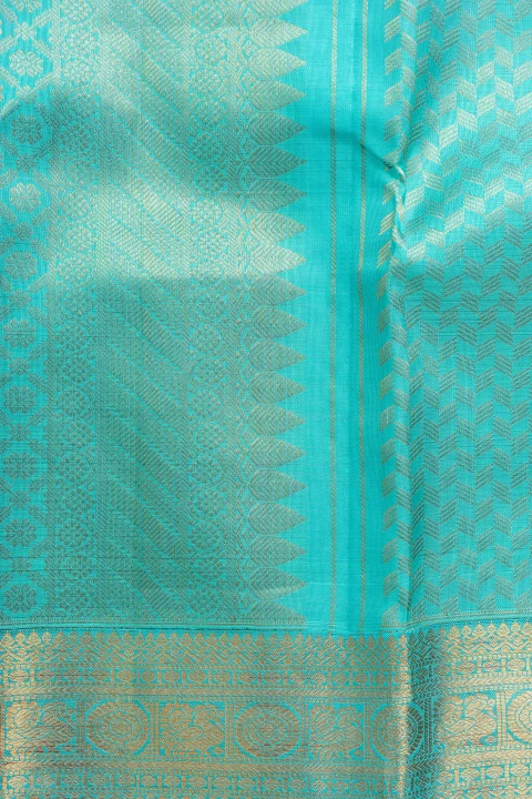 Pastle Blue Pure Kanchivaram Silk Brocade Silk Saree