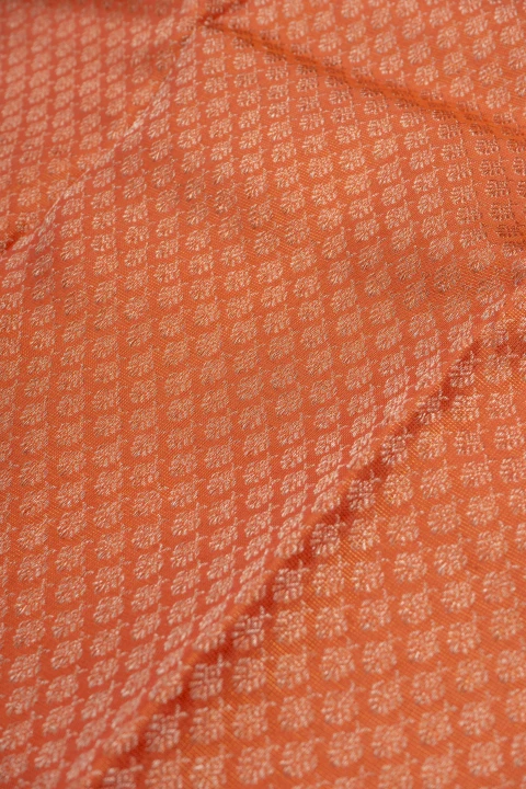 Pastle Orange Pure Kachivaram Silk With Tissue Saree
