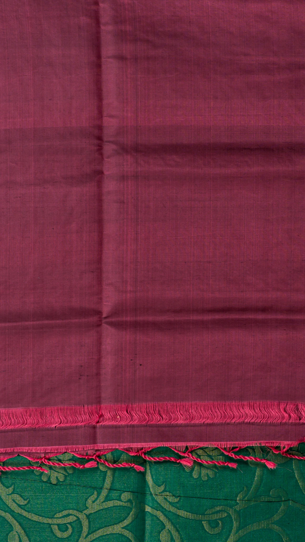 Bottle Green Pure Soft Silk Brocade Design With Contrast Border