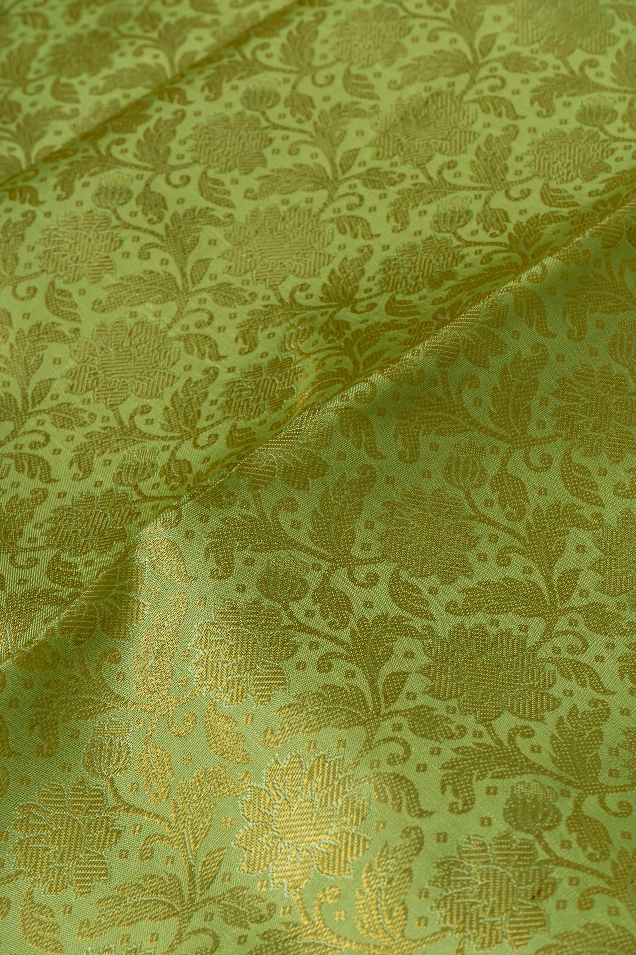 Green Pure Kanchivaram Silk Brocade Saree With Gold Zari