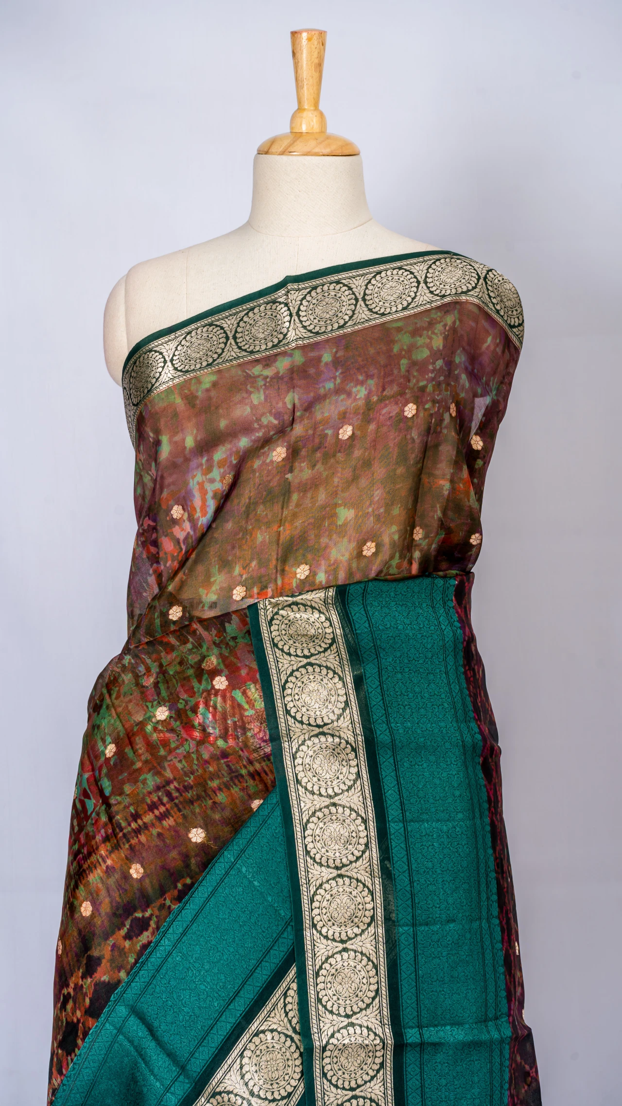 Multi Colour Organza Silk With Multi Colour Digital Print 