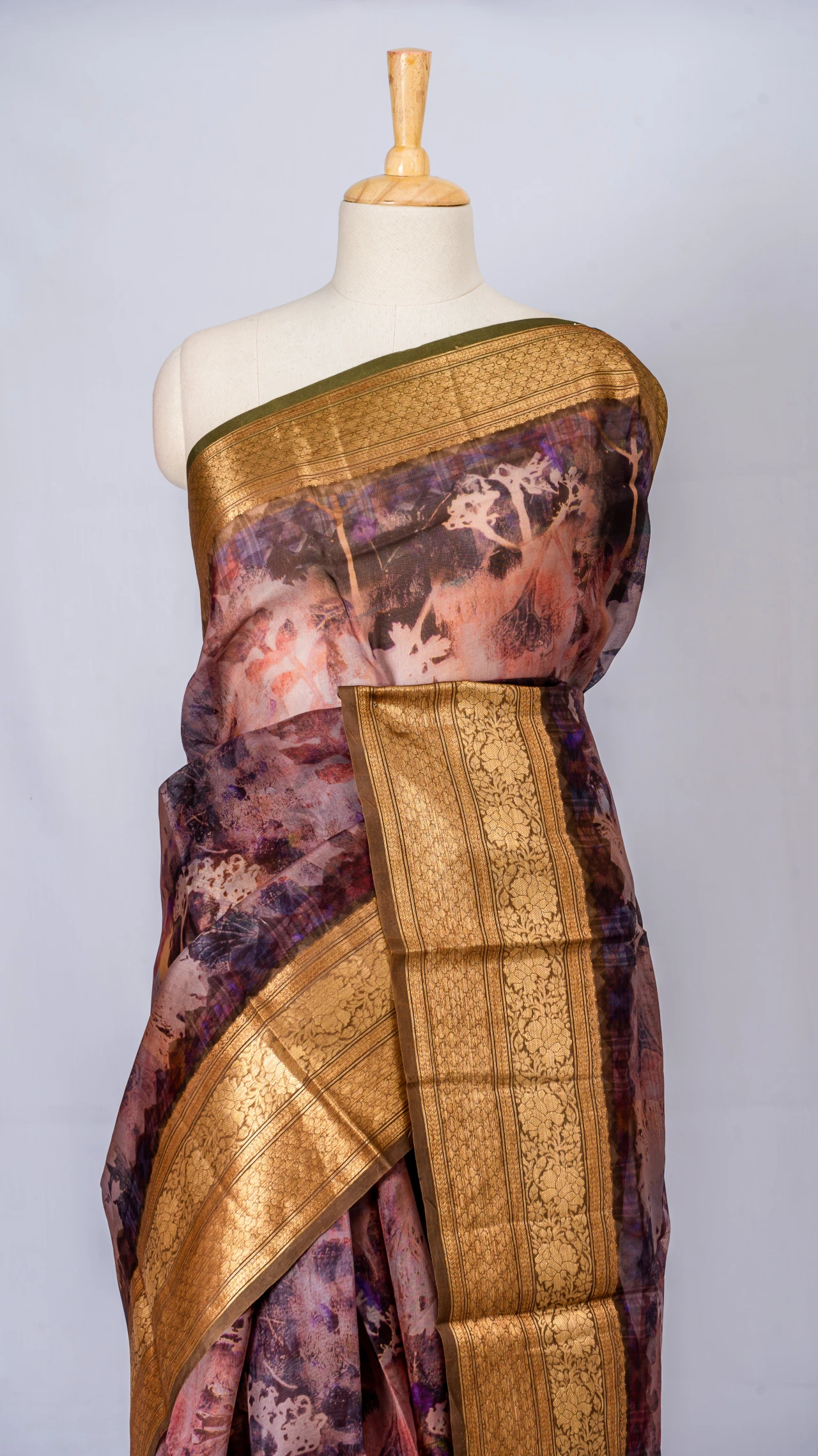 Multi Colour Pure Organza Silk With Multi Colour Digital Print 