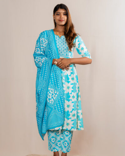 Turquoise kurti set