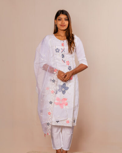 White Chudidhar Set