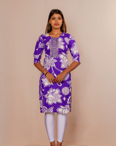 Purple Floral Printed Kurti top