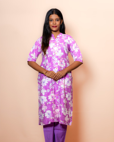 Orchid Purple with Floral Print