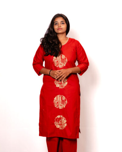 Bright Red Kurti Set