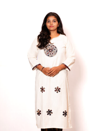 White Embroidered Kurti Set