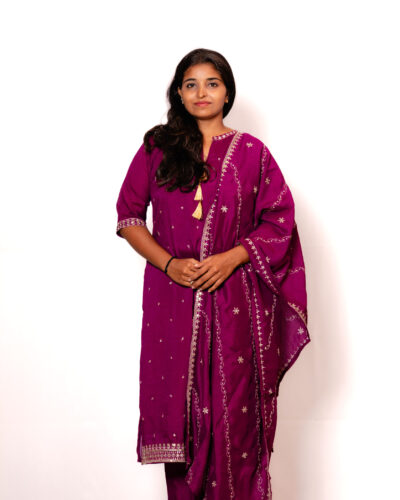Deep Purple Kurti Set