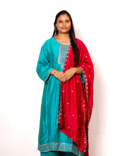 Teal Green Chudidhar Set