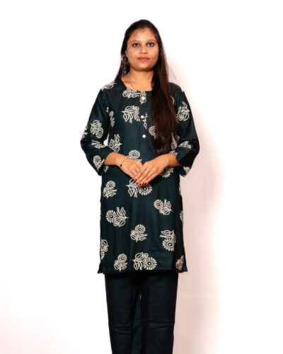 Dark Green Kurti Set