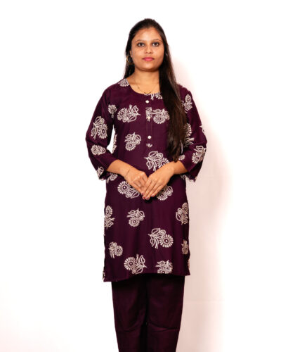 purple Kurti Set