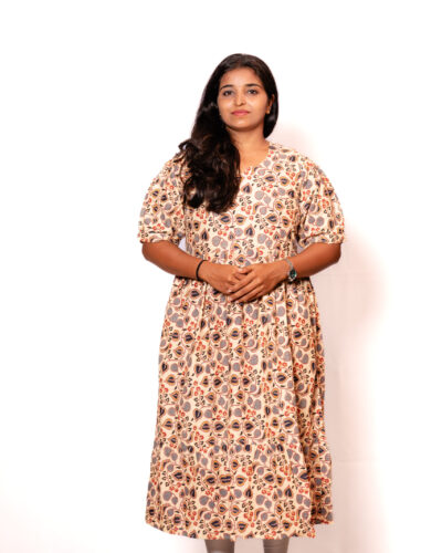Cream Printed Kurti