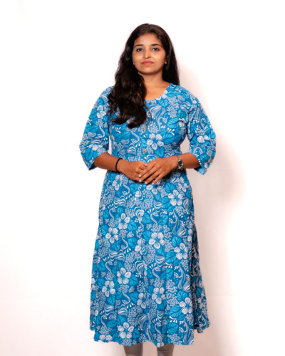 Ocean Blue Printeed Kurti