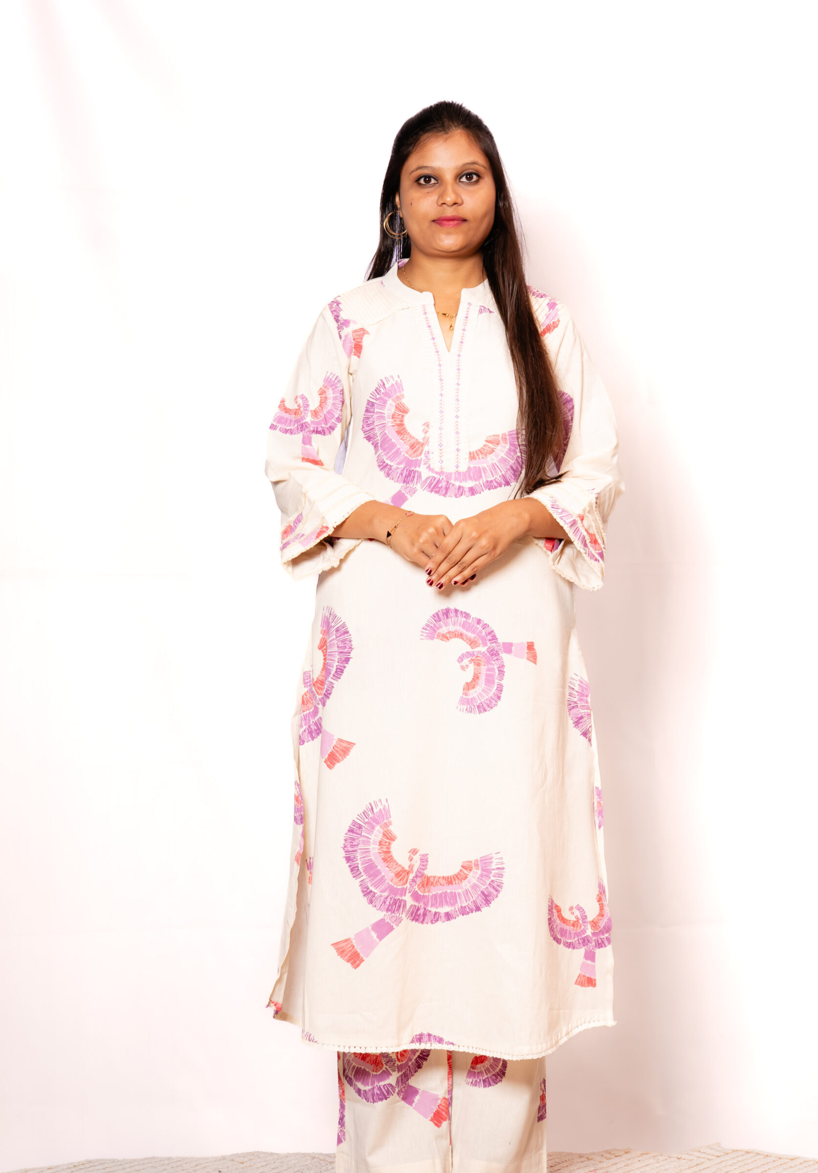 White Printed Kurti Set White Printed Kurti Set