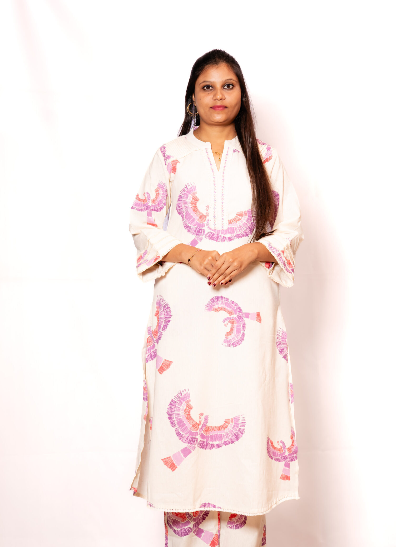 White Printed Kurti Set White Printed Kurti Set