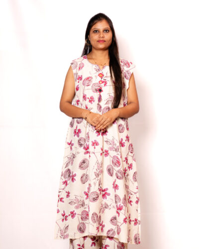 Off-White with Printed Kurthi Set