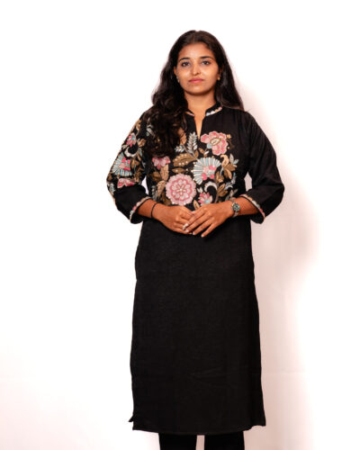Black Embroidery Kurti Set