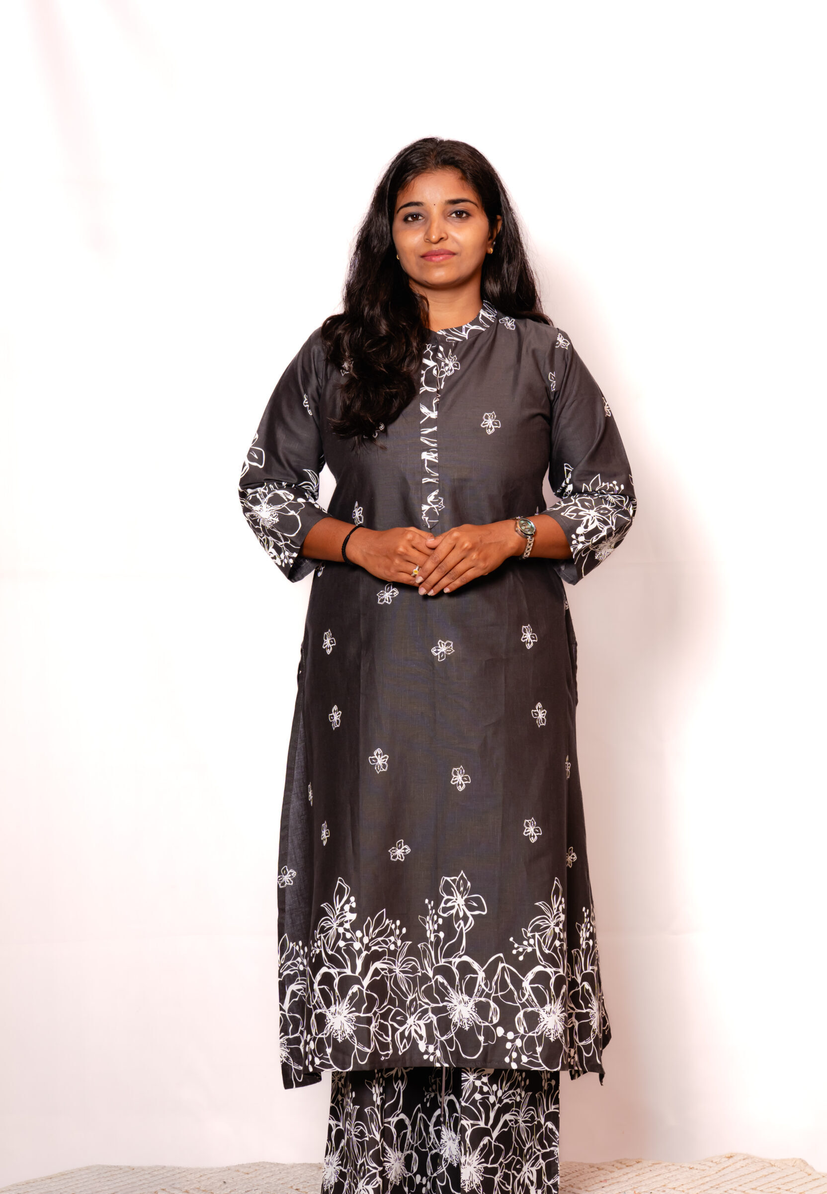Dark charcoal Printed Kurti Set Dark charcoal Printed Kurti Set