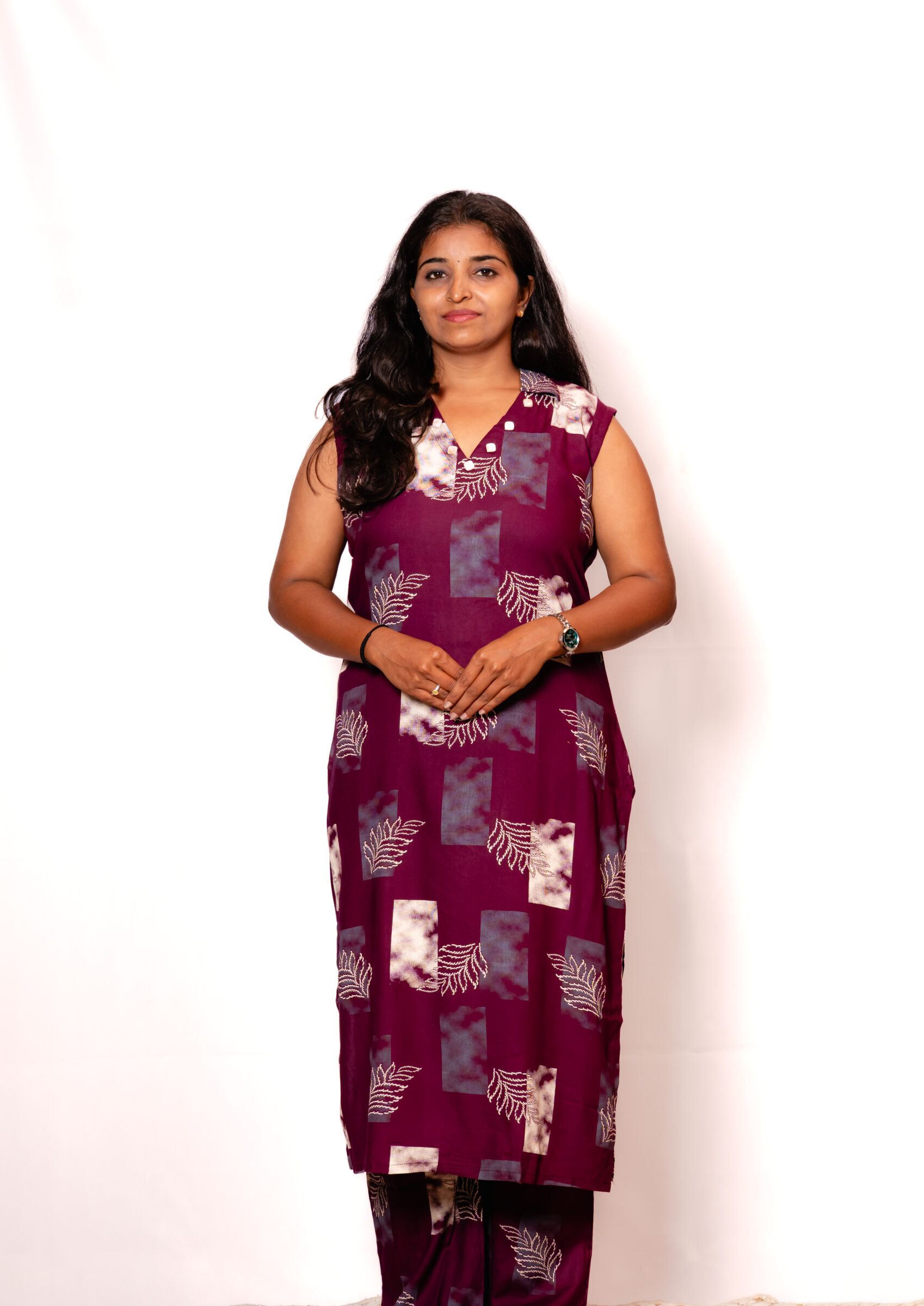 Wine Purple With Printed Kurti Set Wine Purple With Printed Kurti Set