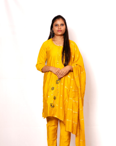 Mustard Gold Chudidhar Set