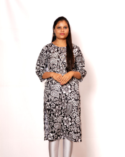 Onyx Monochrome Printed Kurti