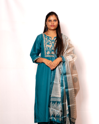 Peacock Teal Chudidhar Set