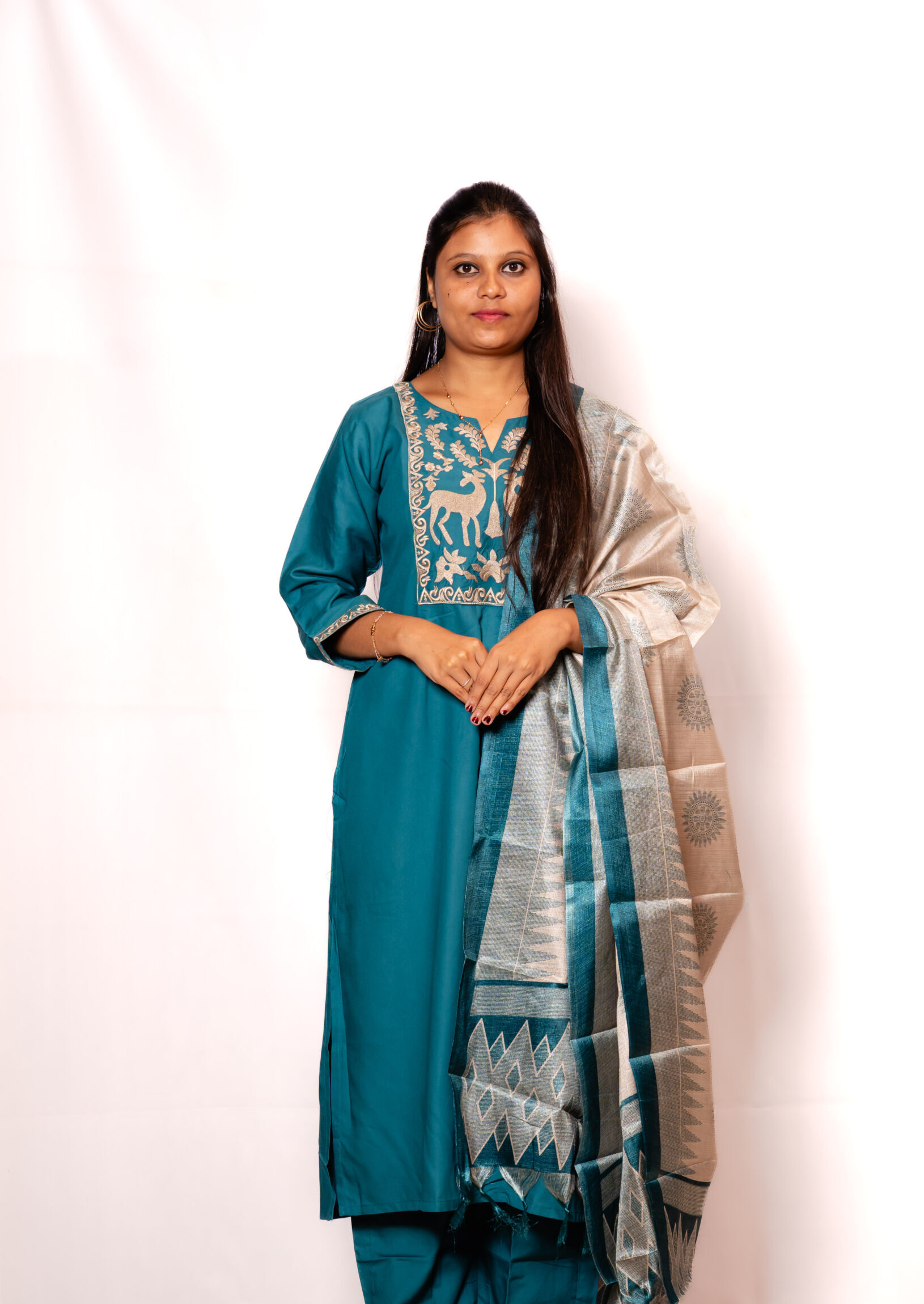 Peacock Teal Chudidhar Set Peacock Teal Chudidhar Set