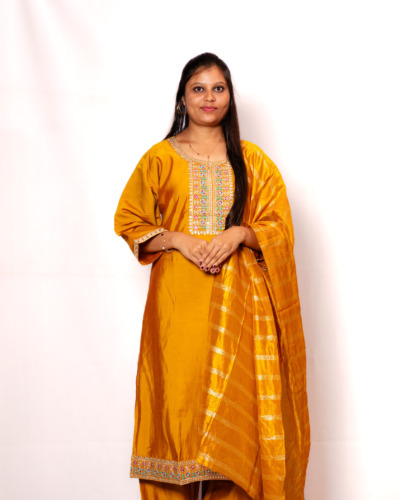 Orange Avant-Garde Chudidhar Set