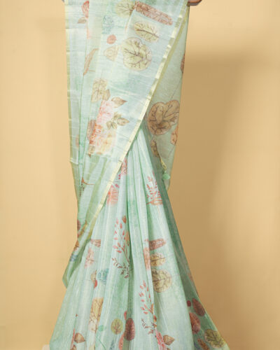 Pastel Mint Tissue Saree