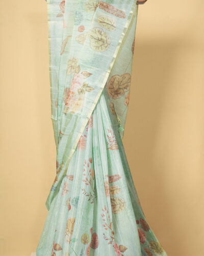 Pastel Mint Tissue Saree