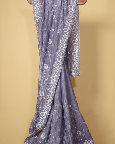 Lavender Organza Designer Saree