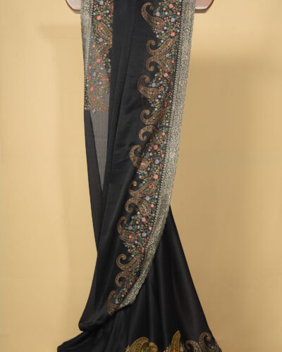 Black Chiffon Designer Saree
