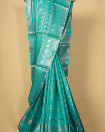 Greeb Fancy Semi Raw Silk Saree