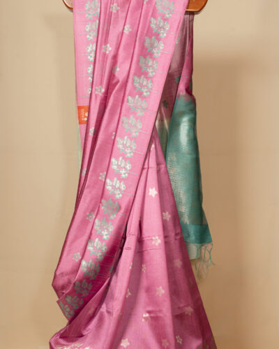 Pink Semi Tussar Saree