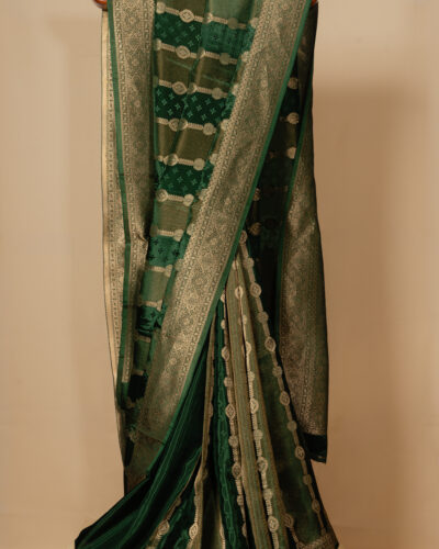 Emerald Green Fancy Tissue saree