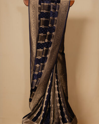 Navy Blue Fancy Tissue Saree