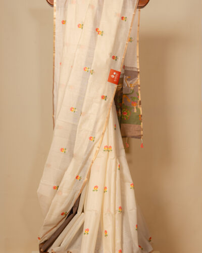 Cream Bagalpuri Cotton Saree