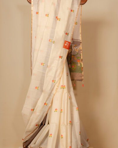 Cream Bagalpuri Cotton Saree