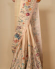 Ivory-Beige Semi Raw silk Saree
