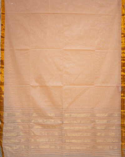 Apricot Gold Jute Cotton Saree