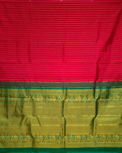 Red with Green Kanchipuram Silk Saree